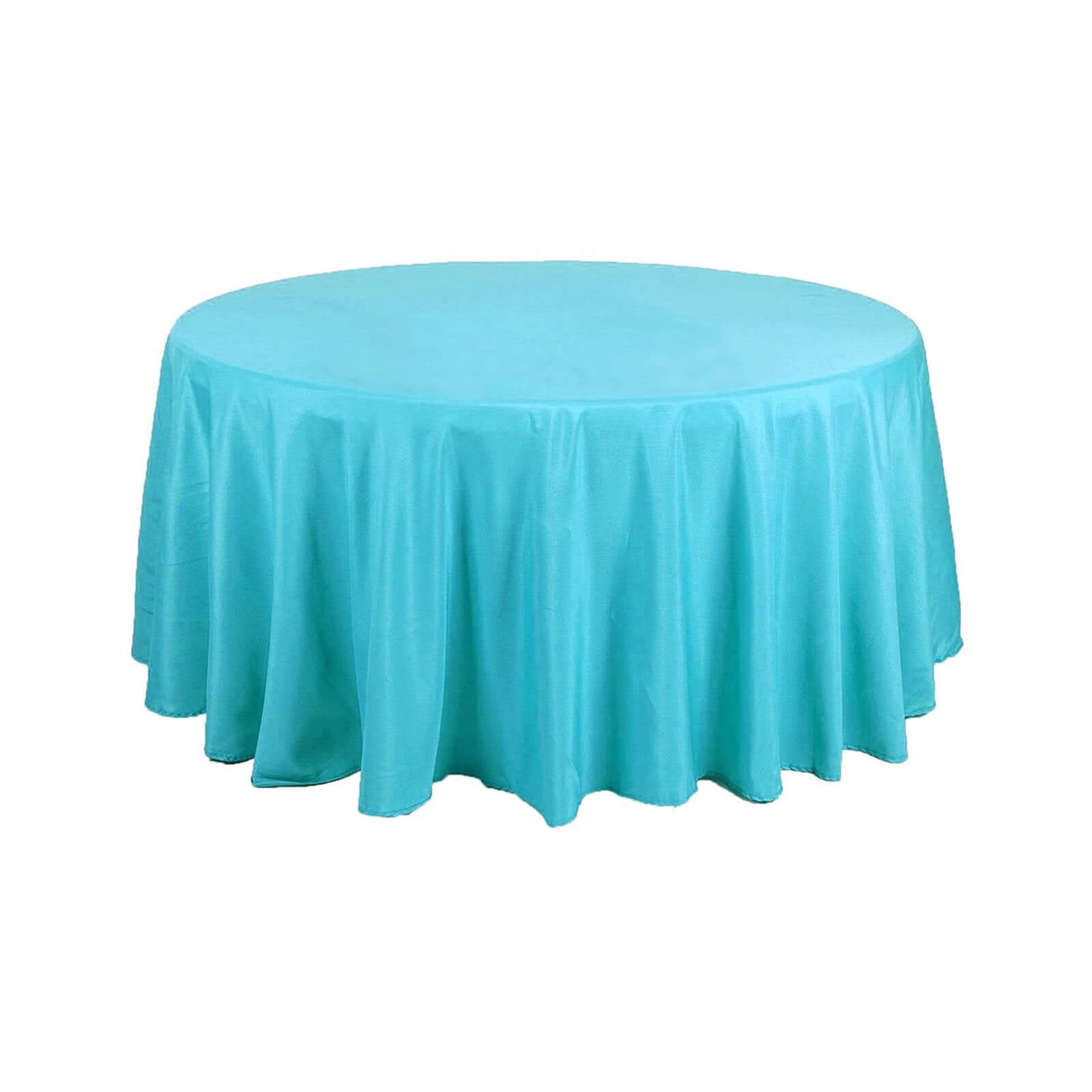 Polyester 108" Round Tablecloth Turquoise - Wrinkle-Resistant Table Cover