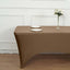 Stretch Spandex 6ft Rectangle Tablecloth Taupe - Durable Form-Fitting Table Cover