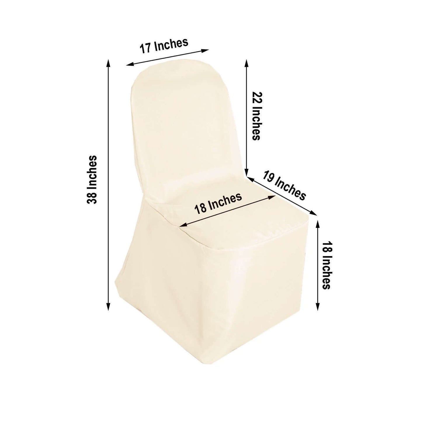 Polyester Slip On Banquet Chair Covers Beige - Stain-Resistant Reusable Durable Fabric