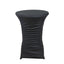 Heavy Duty Spandex 30" Fitted Round Cocktail Table Cover Black Ruched Pleated - Durable Stretch Design