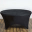 Stretch Spandex 5ft Round Tablecloth Black - Durable Form-Fitting Table Cover