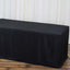 Fitted Polyester 48"x30" Rectangle Tablecloth Black - Durable Table Cover