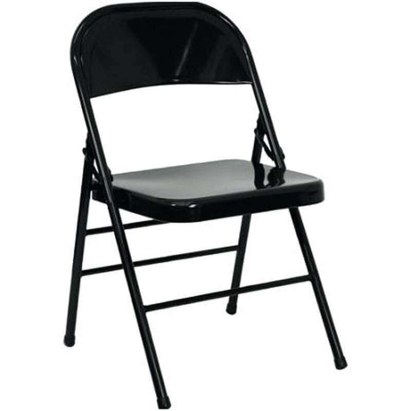 Satin Chair Covers for Folding Chairs Black with Glossy Sheen - Reusable Covers