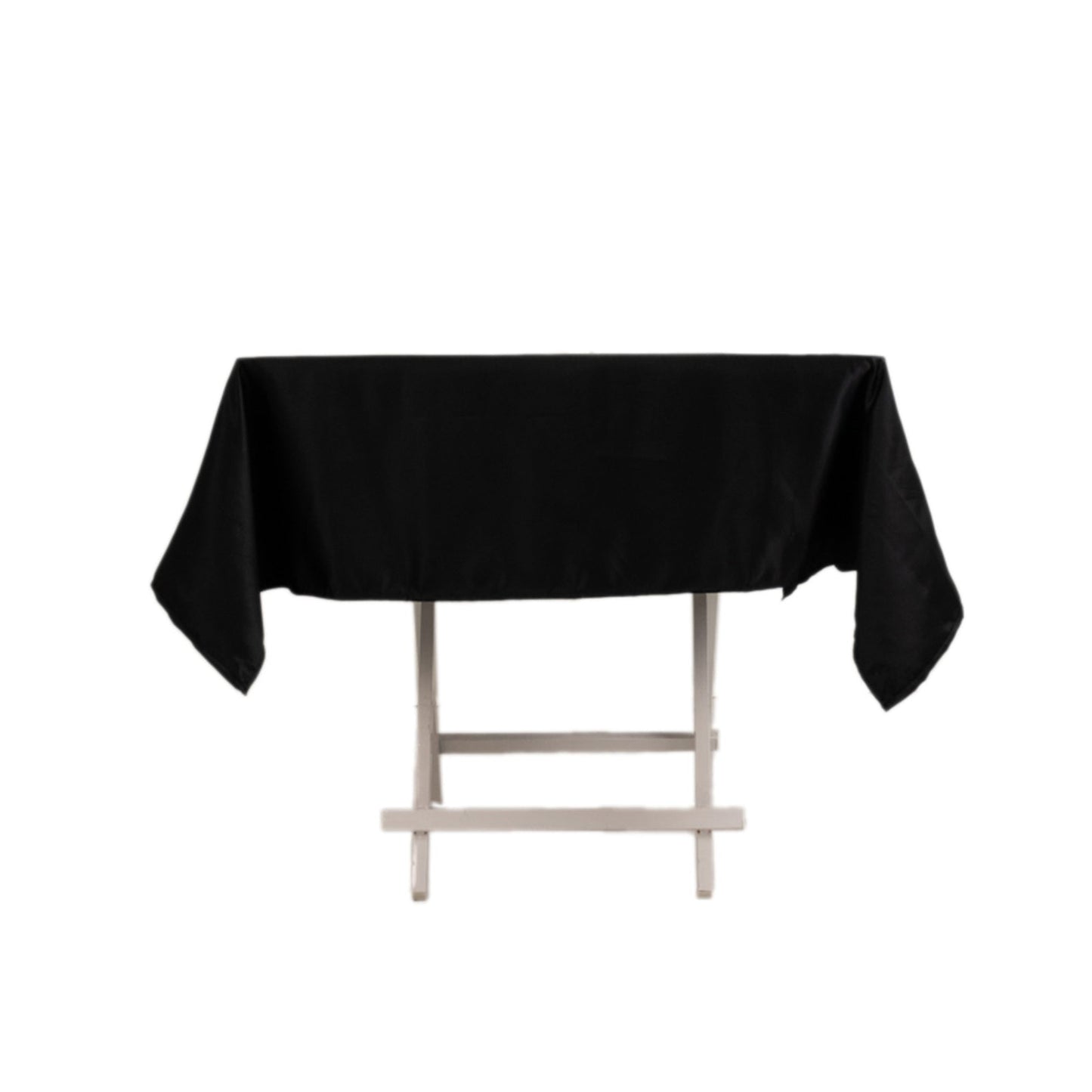 Lamour Satin 54"x54" Square Tablecloth Black - Durable & Silk-Like Table Cover for Weddings & Parties