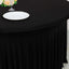 Spandex Round 5ft Table Skirt Black with Wavy Skirt-Like Effect Stylish Table Cover