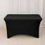 Stretch Spandex 48"x30" Rectangle Tablecloth Black - Durable Form-Fitting Table Cover