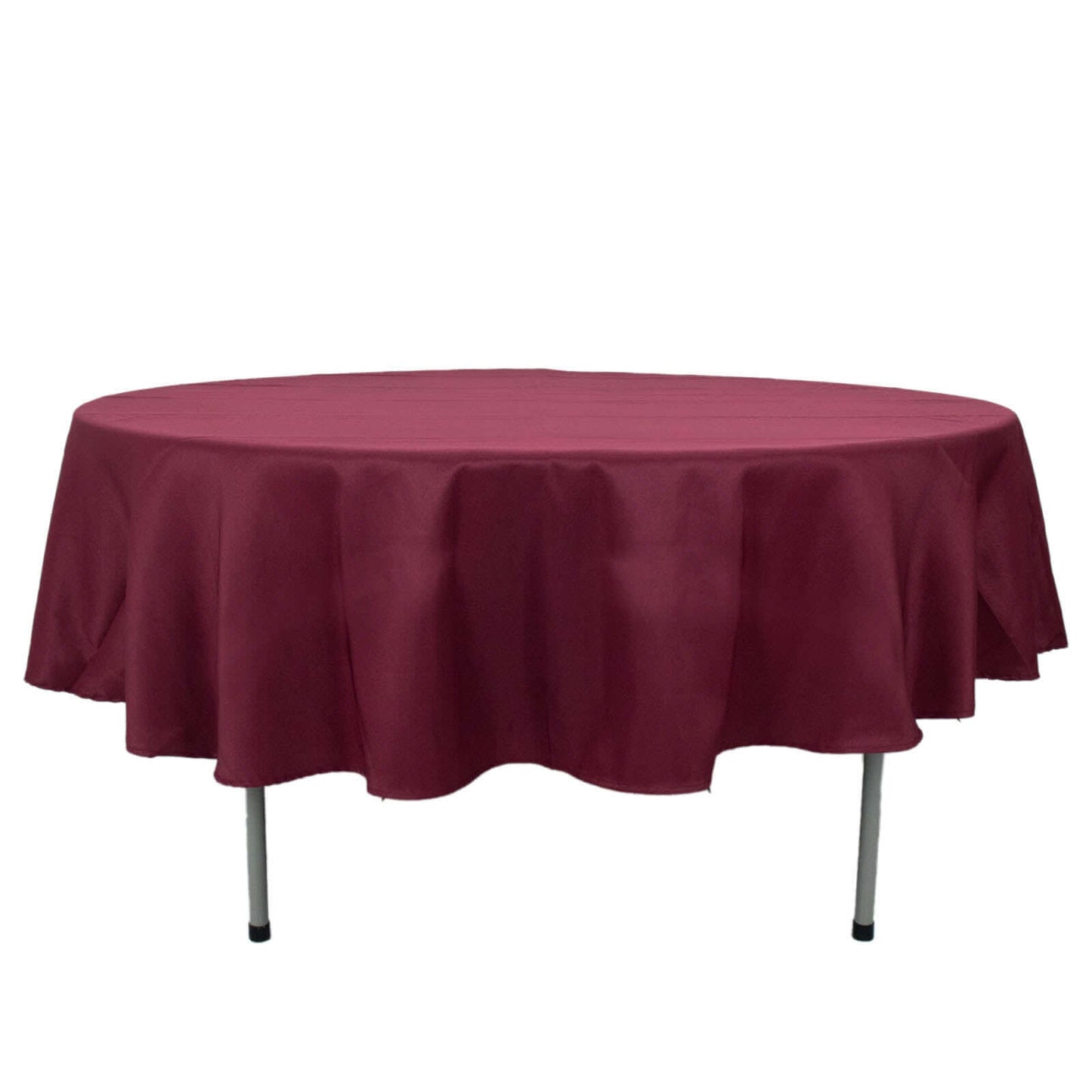 Premium Polyester 90" Round Tablecloth Burgundy - Stain and Wrinkle-Resistant Design with 220GSM Thickness Table Cover