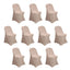 10 Pack Stretch Spandex Chair Covers Nude for Folding Chairs - Durable 160GSM Fitted Slipcovers