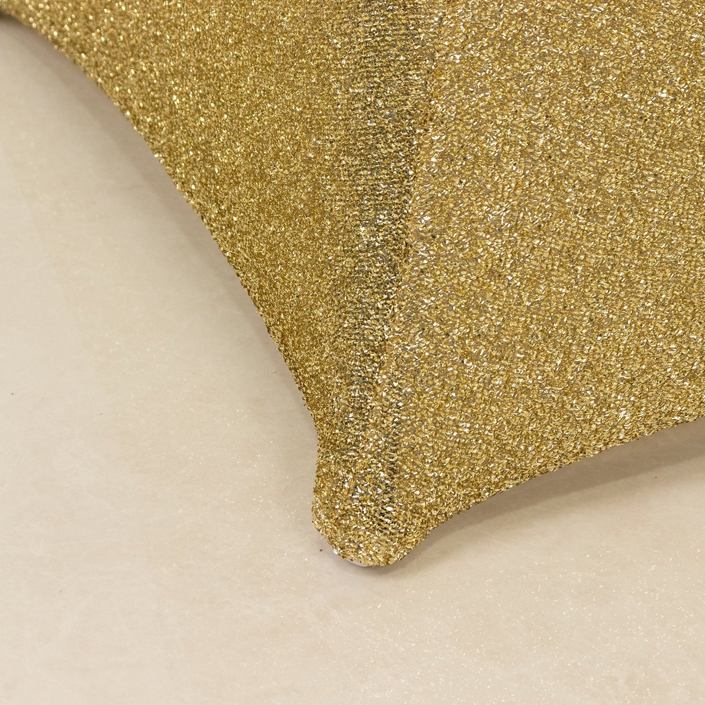 Metallic Spandex 36" Fitted Glitter Round Cocktail Table Cover Champagne - Stretch Fit for High Top Tables