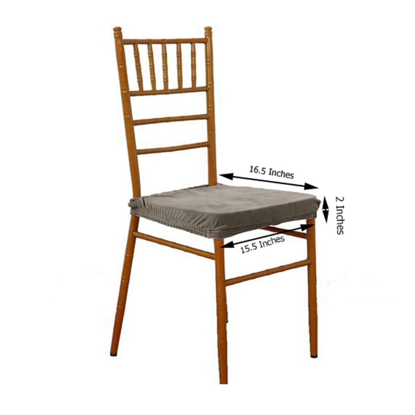 Velvet Chair Cushion Protector Stretch with Tie for Dining Chairs Charcoal Gray - Durable Cover for Formal Gatherings