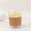 8-Pack Plastic Coffee Mugs Clear with Gold Stripes - Sturdy Disposable Cups for Coffee and Tea 8oz 3.5"