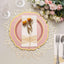 10-Pack Plastic 10" Round Dinner Plates in Dusty Rose with Gold Scalloped Rim - Disposable Party Plates