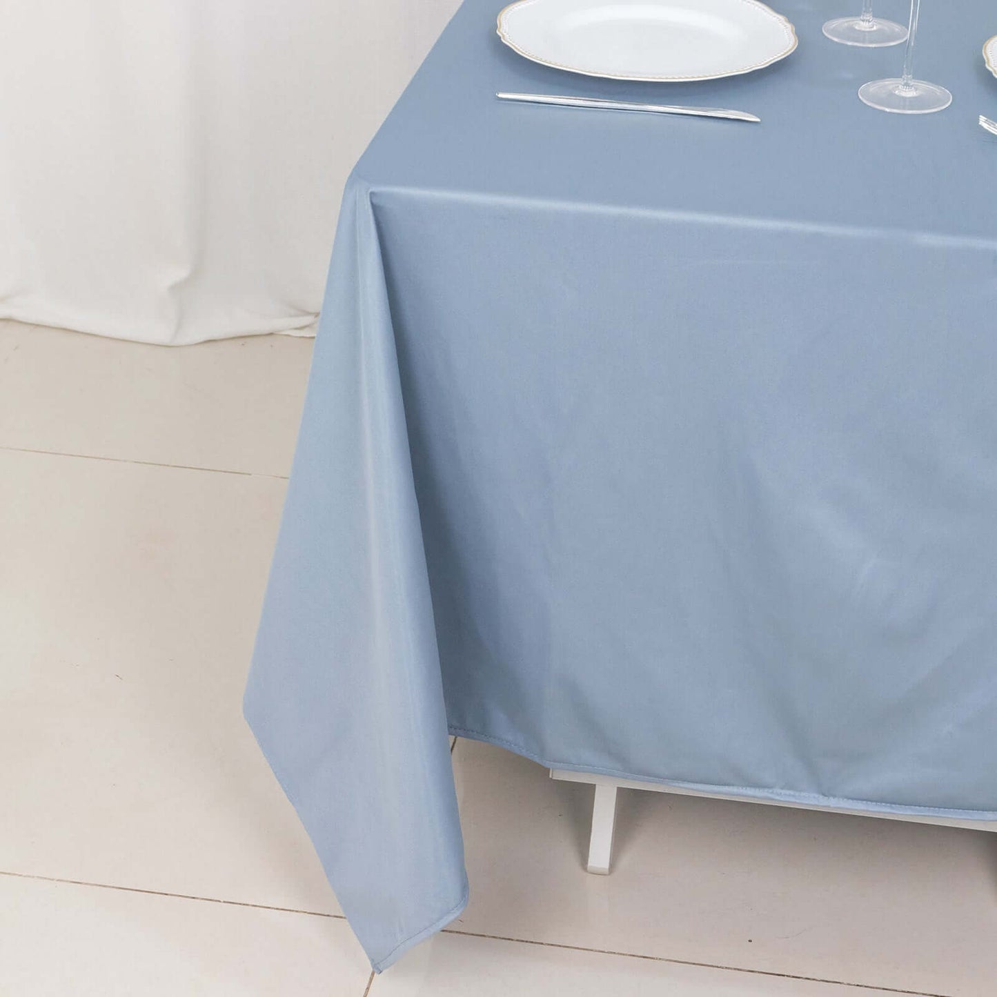 Scuba Square 70"x70" Tablecloth Dusty Blue - Wrinkle Free & Stain Resistant Table Cover