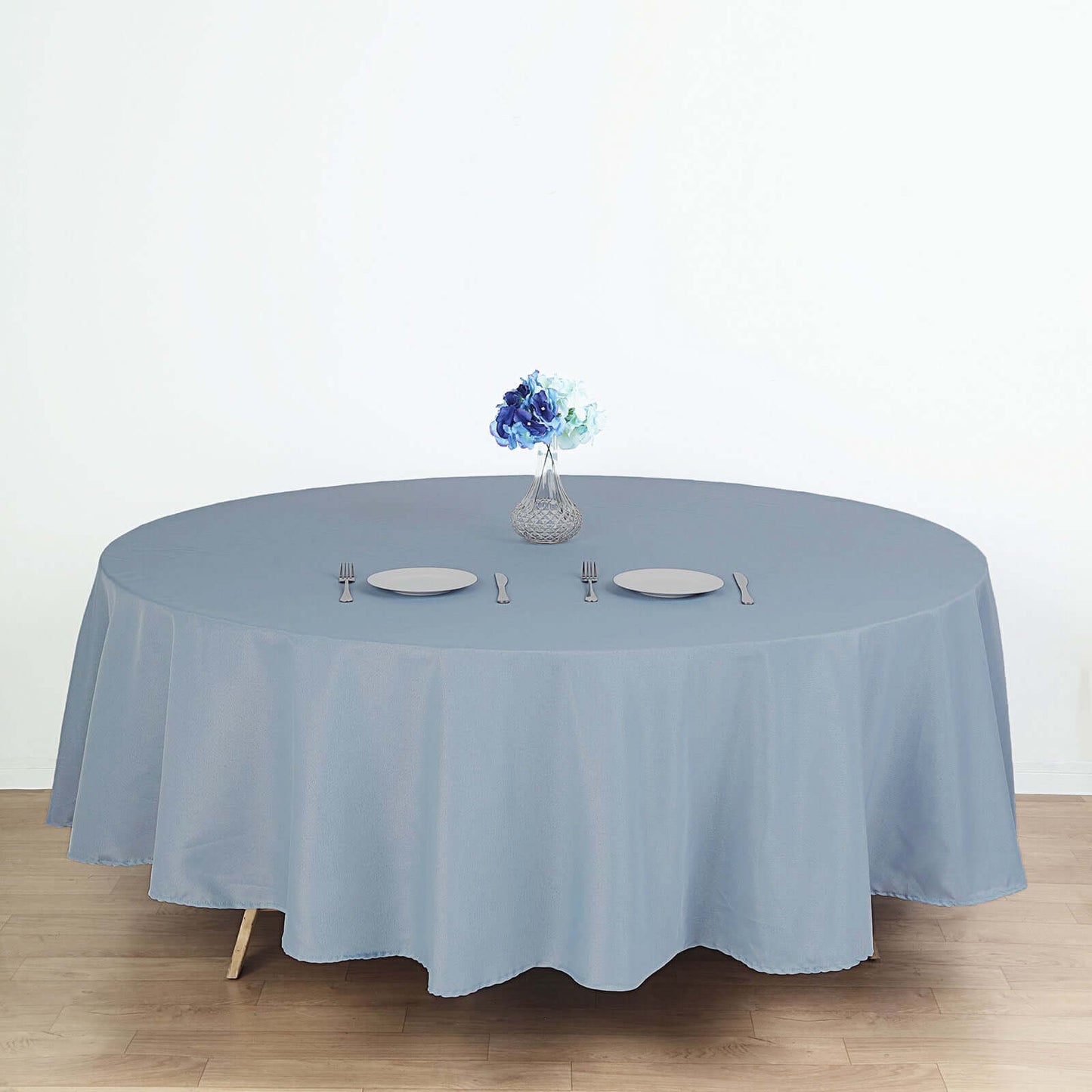 Polyester 108" Round Tablecloth Dusty Blue - Wrinkle-Resistant Table Cover