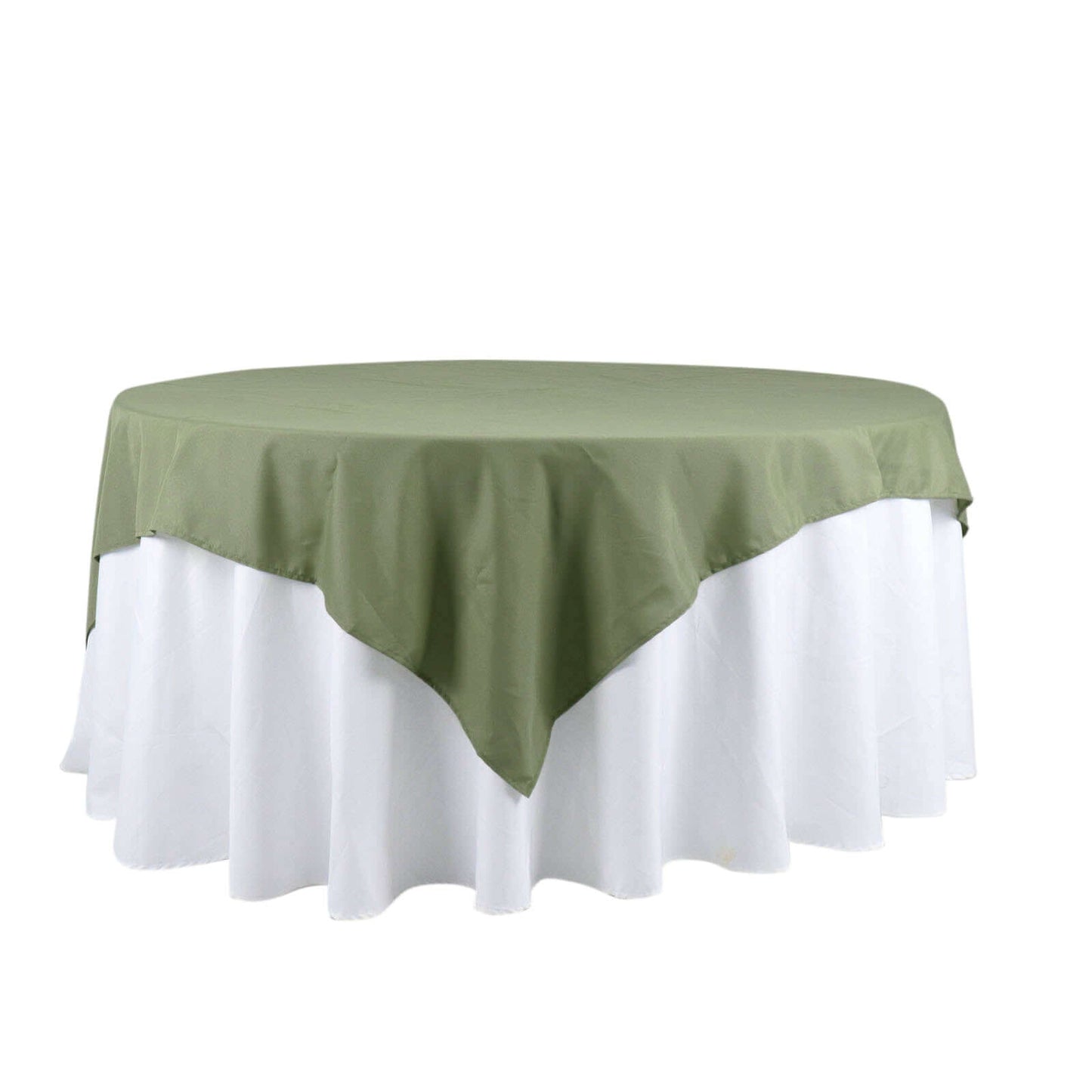 Polyester 70"x70" Table Overlay Square Tablecloth Dusty Sage Green - Wrinkle-Resistant & Durable Table Cover