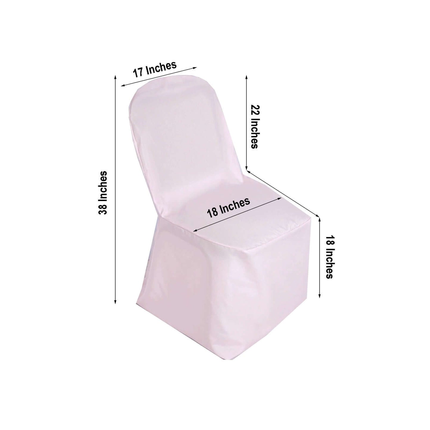 Polyester Slip On Banquet Chair Covers Blush - Stain-Resistant Reusable Durable Fabric