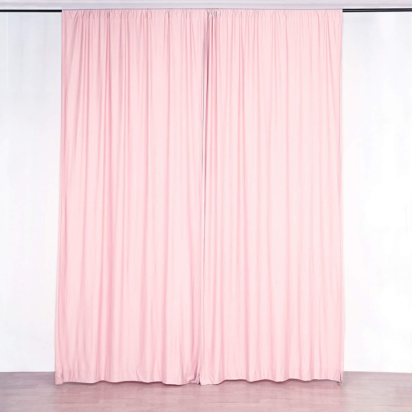2 Pack Blush Scuba Polyester Event Curtain Drapes, Durable Flame Resistant Backdrop Event Panels Wrinkle Free with Rod Pockets - 10ftx10ft