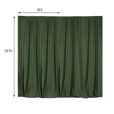 2 Pack Olive Green Scuba Polyester Event Curtain Drapes, Durable Flame Resistant Backdrop Event Panels Wrinkle Free with Rod Pockets - 10ftx10ft