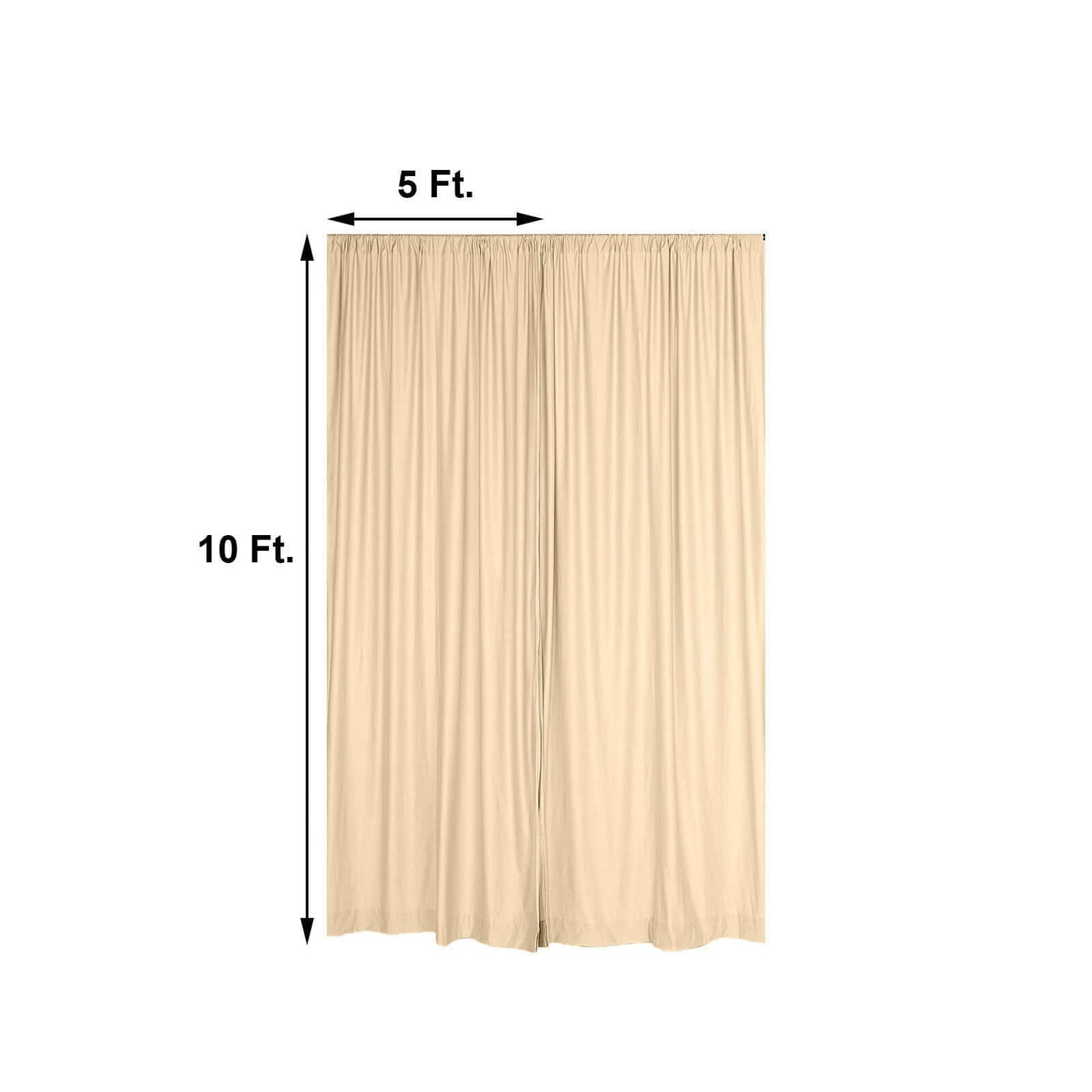 2 Pack Champagne Scuba Polyester Event Curtain Drapes, Durable Flame Resistant Backdrop Event Panels Wrinkle Free with Rod Pockets - 10ftx10ft