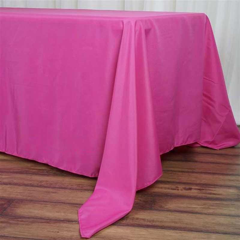 Polyester 72"x120" Rectangle Tablecloth Fuchsia - Durable and Stylish Table Cover