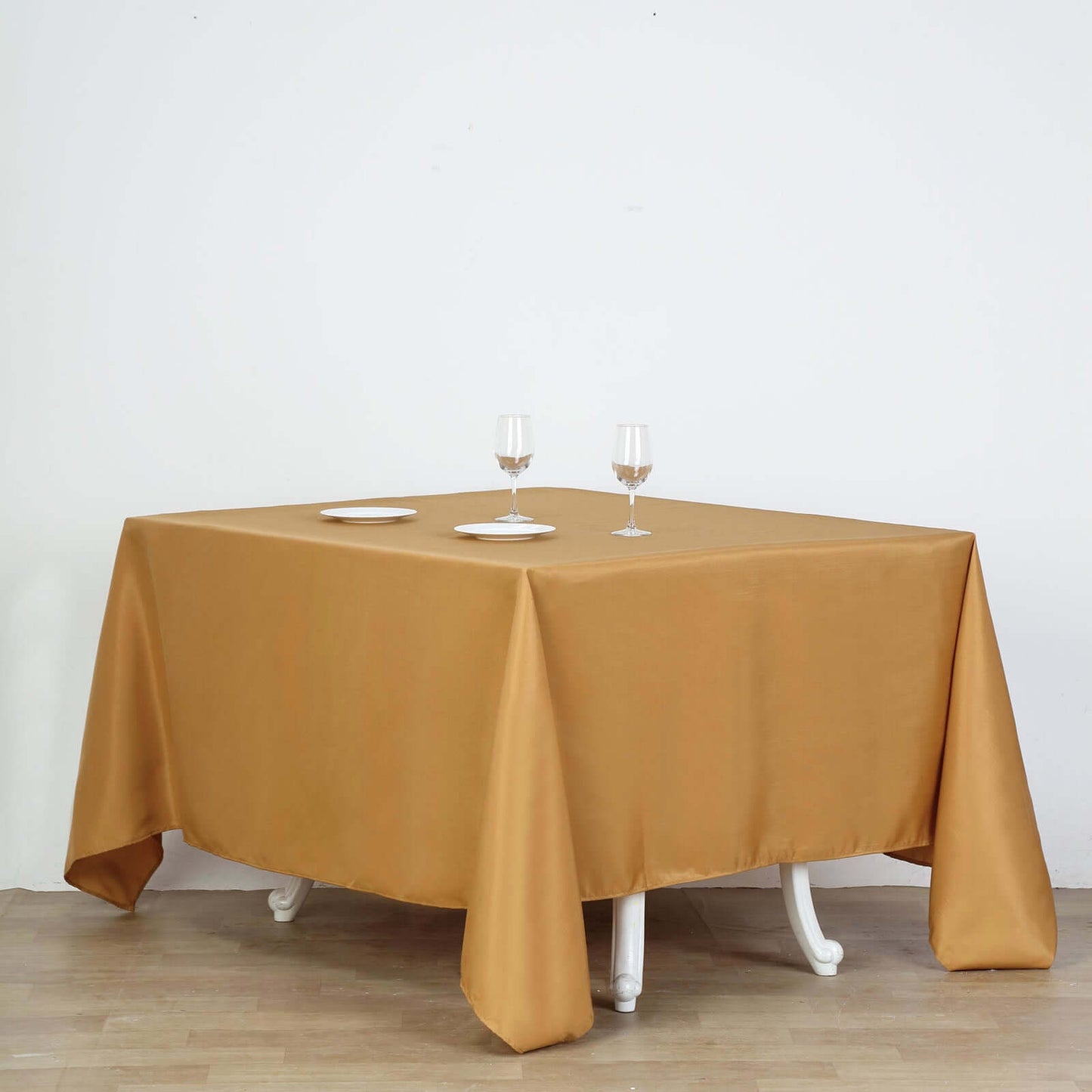 Polyester Square 90"x90" Tablecloth Gold - Wrinkle-Resistant & Durable Table Cover for Events