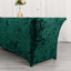 Crushed Velvet Fitted Rectangular 6ft Table Cover Hunter Emerald Green - Wrinkle-Free Stretchy Tablecloth