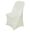 Stretch Spandex Chair Cover Ivory for Folding Chairs - Reusable & Wrinkle-Resistant 160GSM Fitted Slipcover