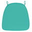 Chiavari Chair Cushion with 1.5" Thick Memory Foam and Ties Turquoise - Stylish Removable Cover for Comfort