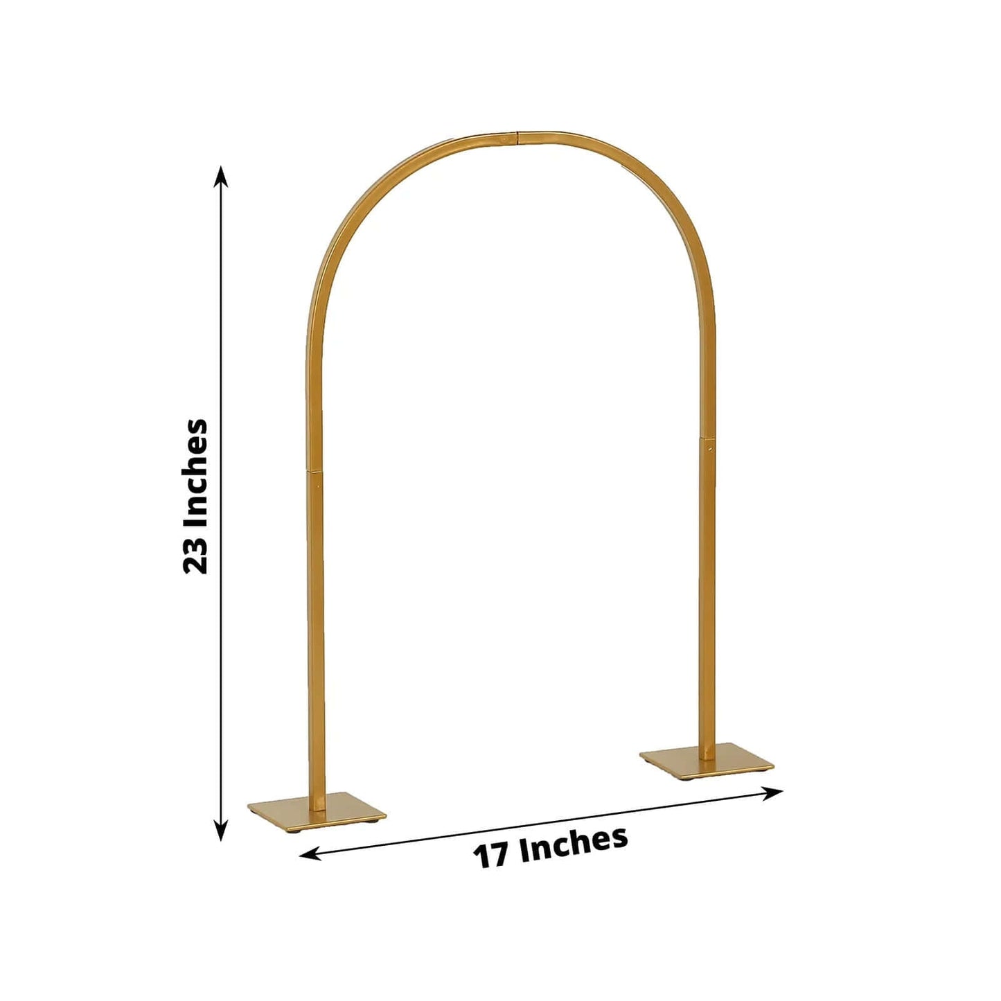 Gold Metal Chiara Arch Table Centerpiece with Rounded Top - Detachable Flower Stand Frame for Weddings 23"