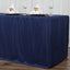 Fitted Polyester 96"x30" Rectangle Tablecloth Navy Blue - Durable and Easy to Maintain Table Cover