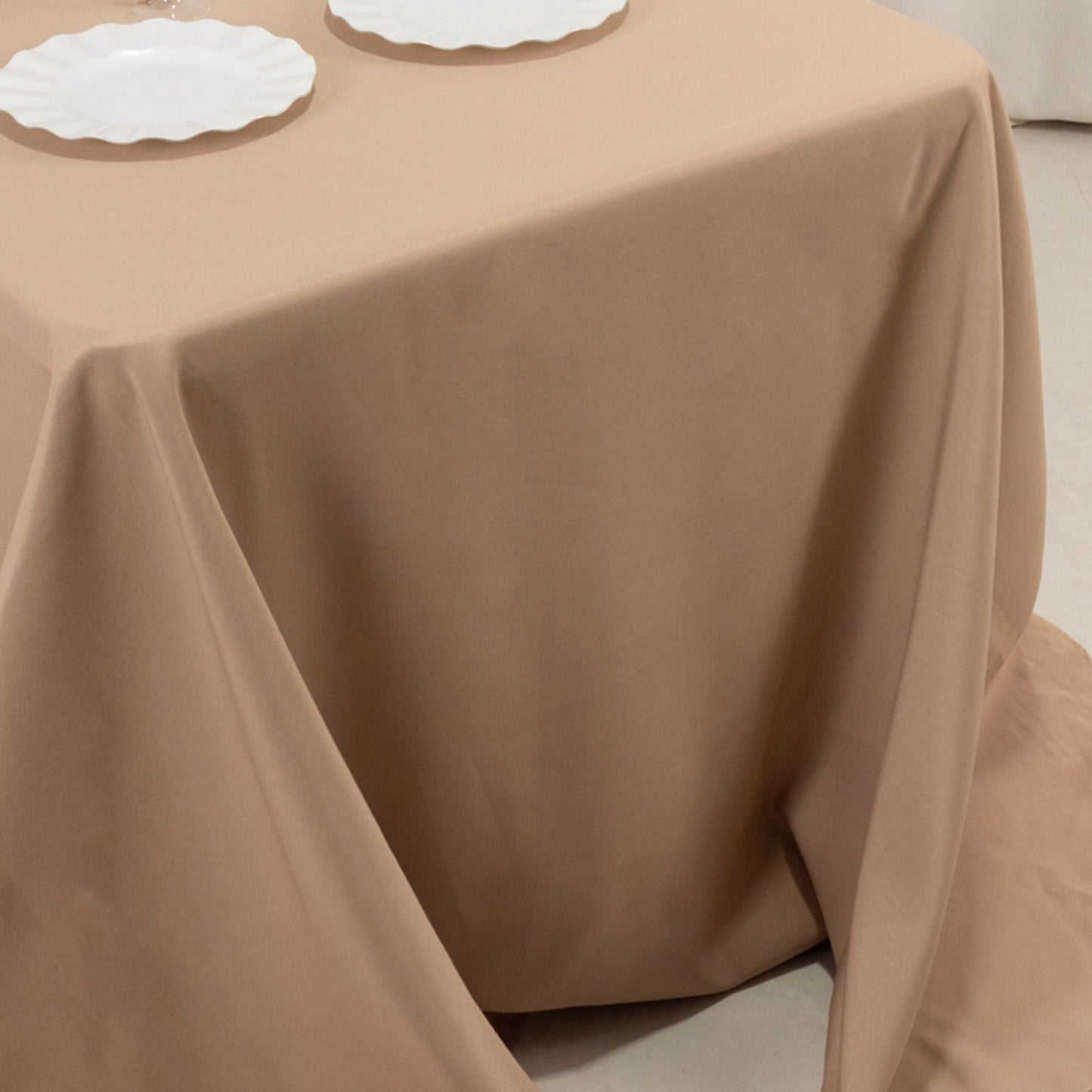Premium Polyester 90"x132" Rectangle Tablecloth Nude - Seamless 220GSM Stain-Resistant Table Cover