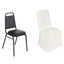 Polyester Chair Cover with Square Top for Banquet Chairs Ivory - Durable Reusable Slip-On Cover