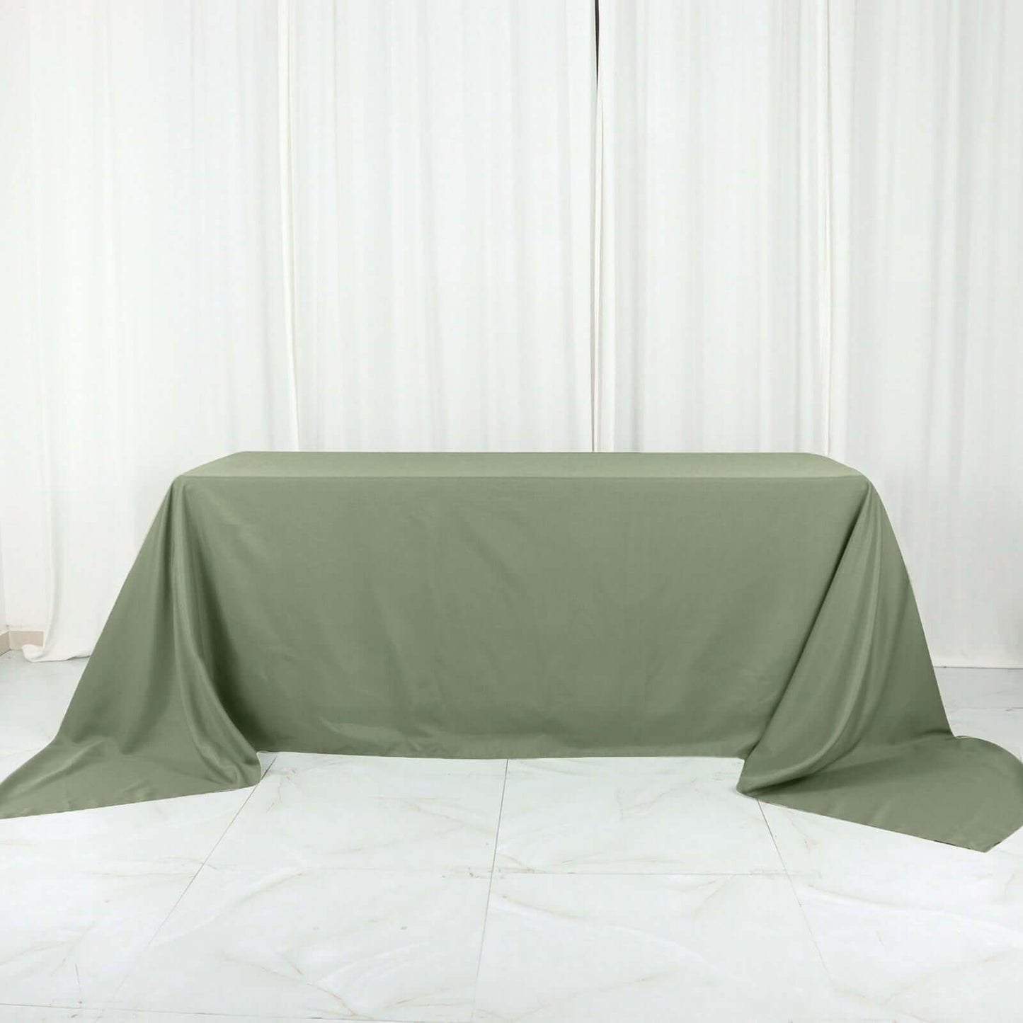Polyester 90"x156" Rectangle Tablecloth Dusty Sage Green - Seamless Wrinkle-Resistant Table Cover