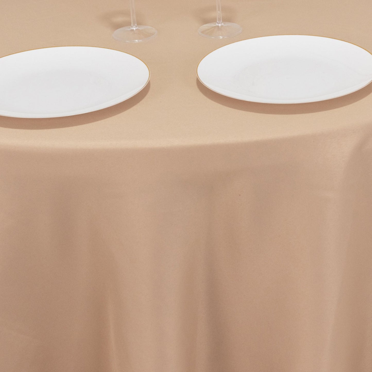 Premium Polyester 120" Round Tablecloth Nude - Seamless 220GSM Wrinkle-Resistant Table Cover