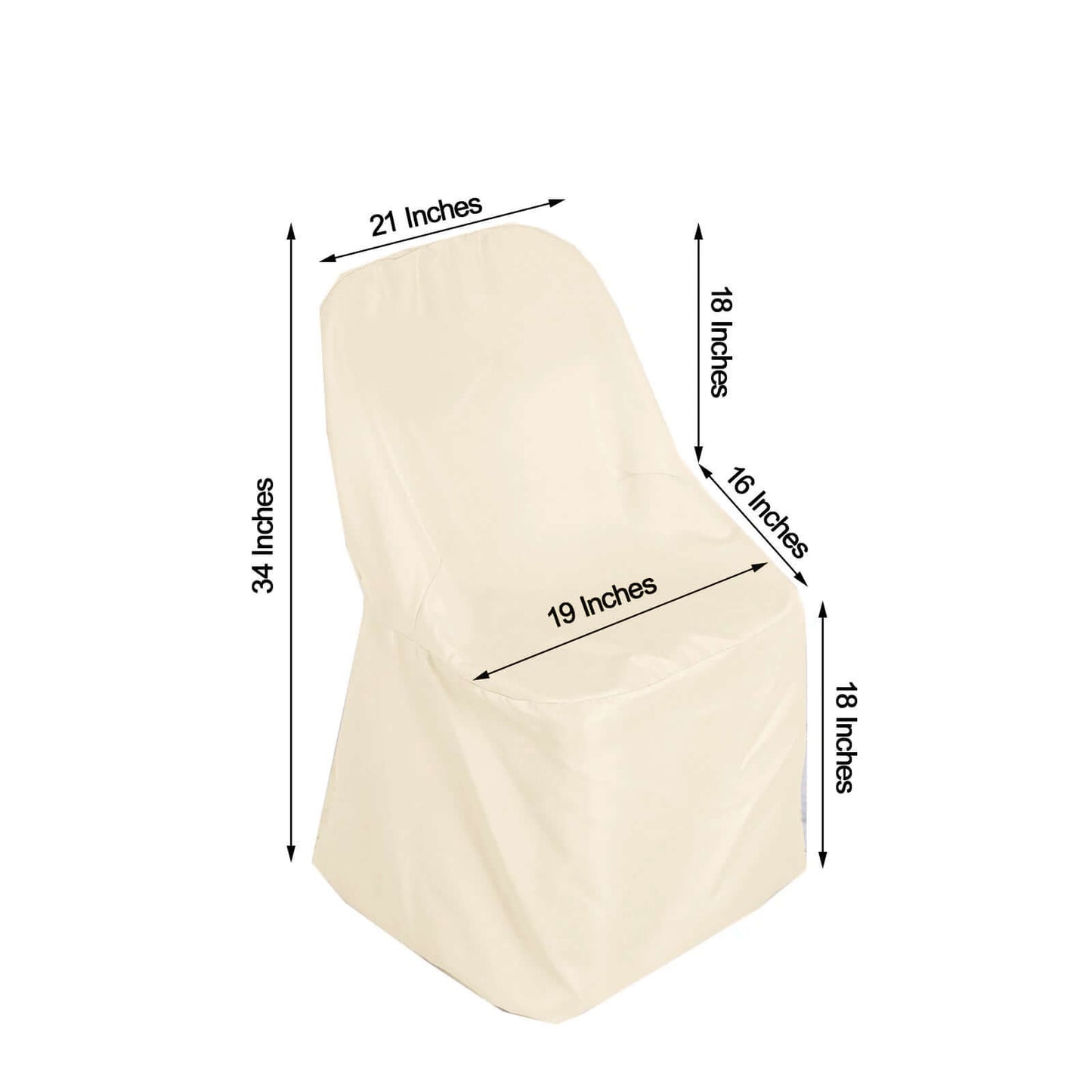 Polyester Slip On Folding Chair Covers Beige - Stain-Resistant Reusable Durable Fabric