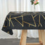 Polyester 54"x54" Table Overlay Square Tablecloth Black with Gold Foil Geometric Pattern - Wrinkle-Resistant & Durable Table Topper