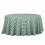 Polyester 108" Round Tablecloth White/Green - Checkered Buffalo Plaid Table Cover
