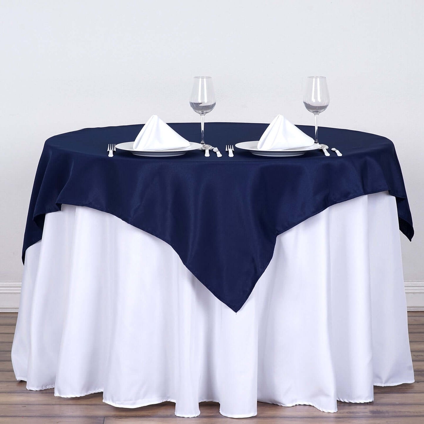 Polyester Square 54"x54" Tablecloth Navy Blue - Wrinkle-Resistant & Durable Table Cover