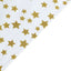 5-Pack Plastic Table Covers White Rectangle with Gold Stars - Decorative PVC Disposable Tablecloths 54"x108"