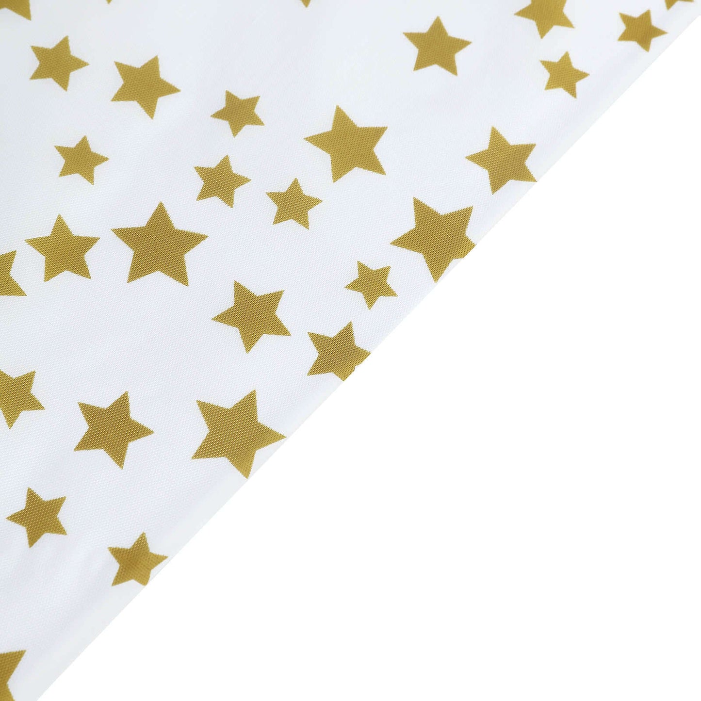 5-Pack Plastic Table Covers White Rectangle with Gold Stars - Decorative PVC Disposable Tablecloths 54"x108"