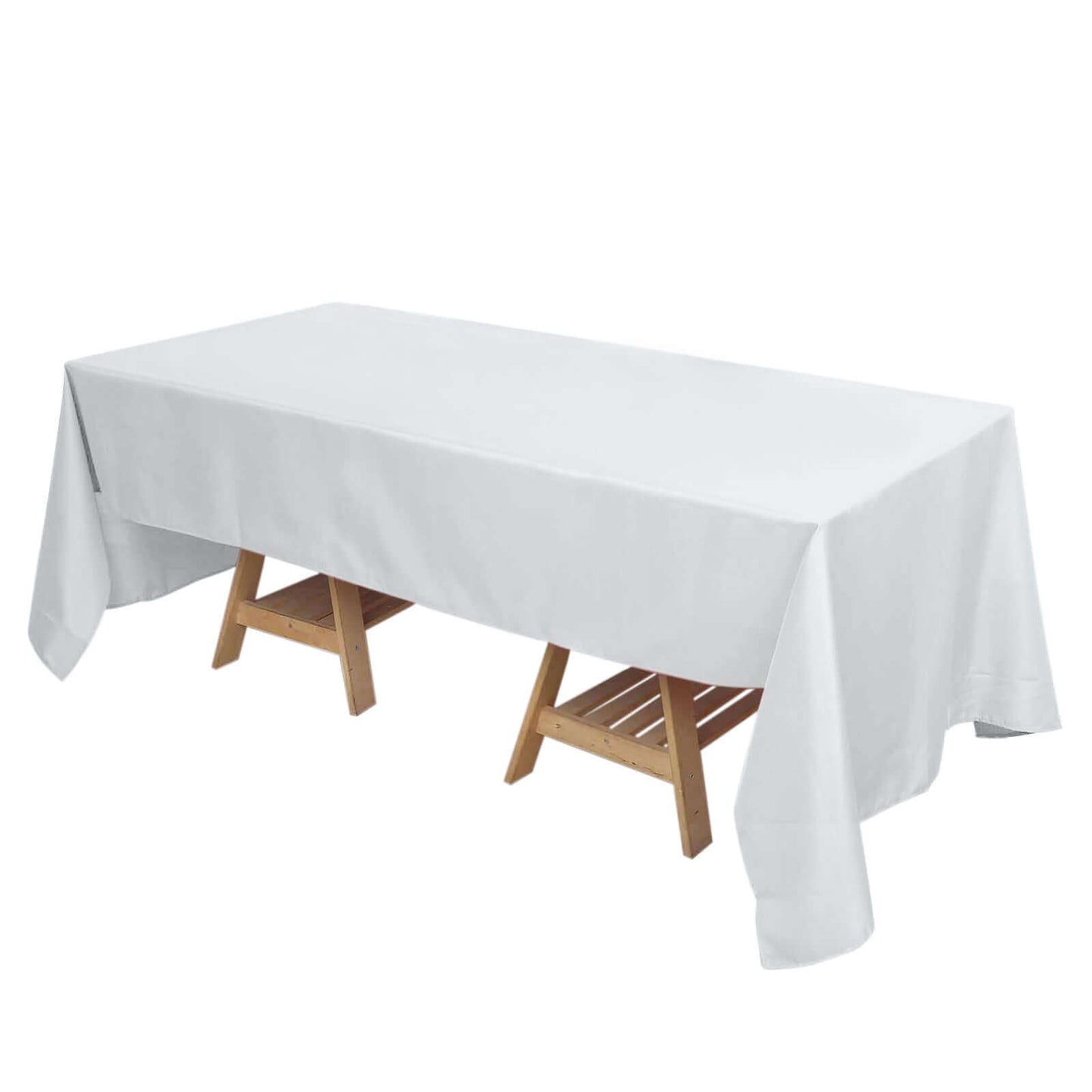 Premium Polyester 72"x120" Rectangle Tablecloth White - 220GSM Stain-Resistant Table Cover for Weddings & Event Decor