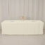 Premium Polyester 8ft Rectangle Tablecloth Ivory Durable Fitted 220GSM Table Cover