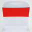 5 Pack Stretch Spandex Chair Sashes Red - Fitted Finish Two Ply Heavy Duty Chair Bands 5"x12"
