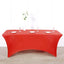 Stretch Spandex 96"x30" Rectangle Table Cover Red - Durable Form-Fitting Tablecloth