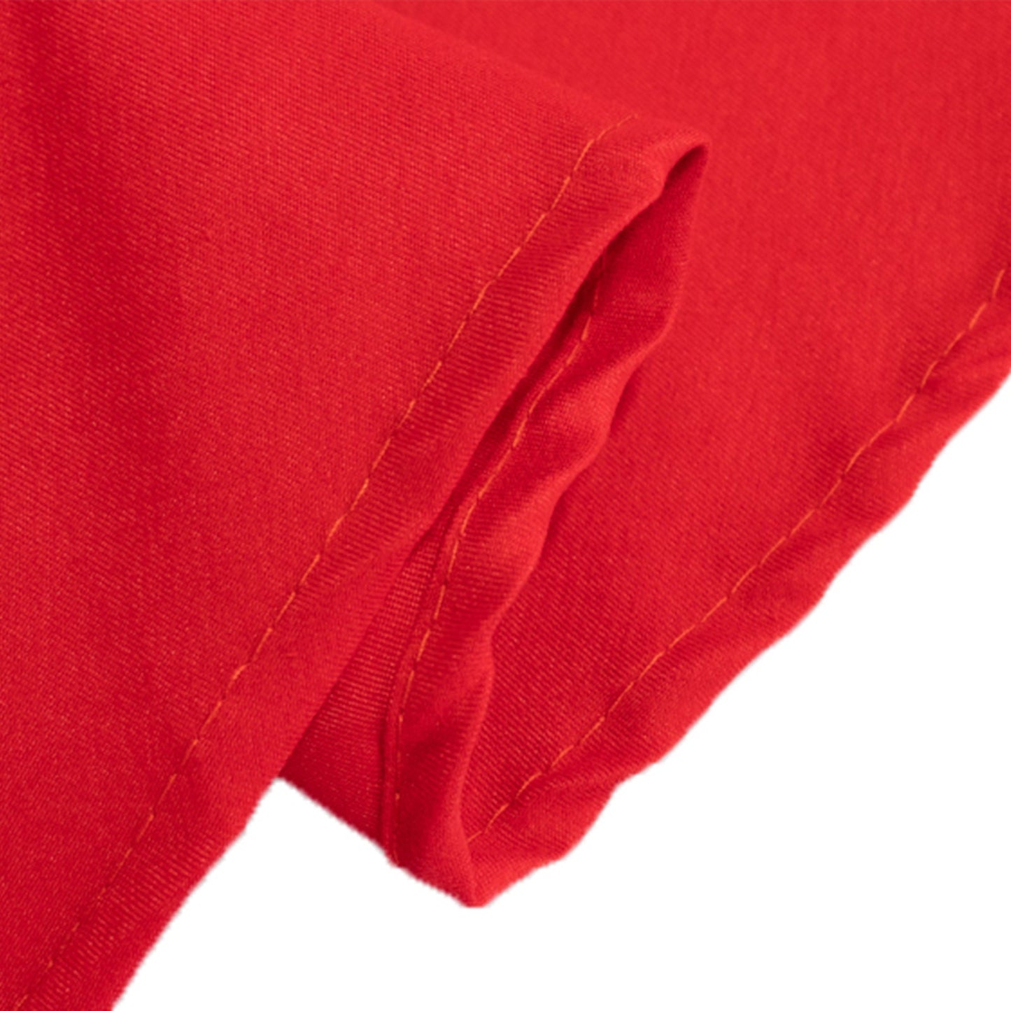 Cotton Blend 108" Round Tablecloth Red - Wrinkle-Resistant Design