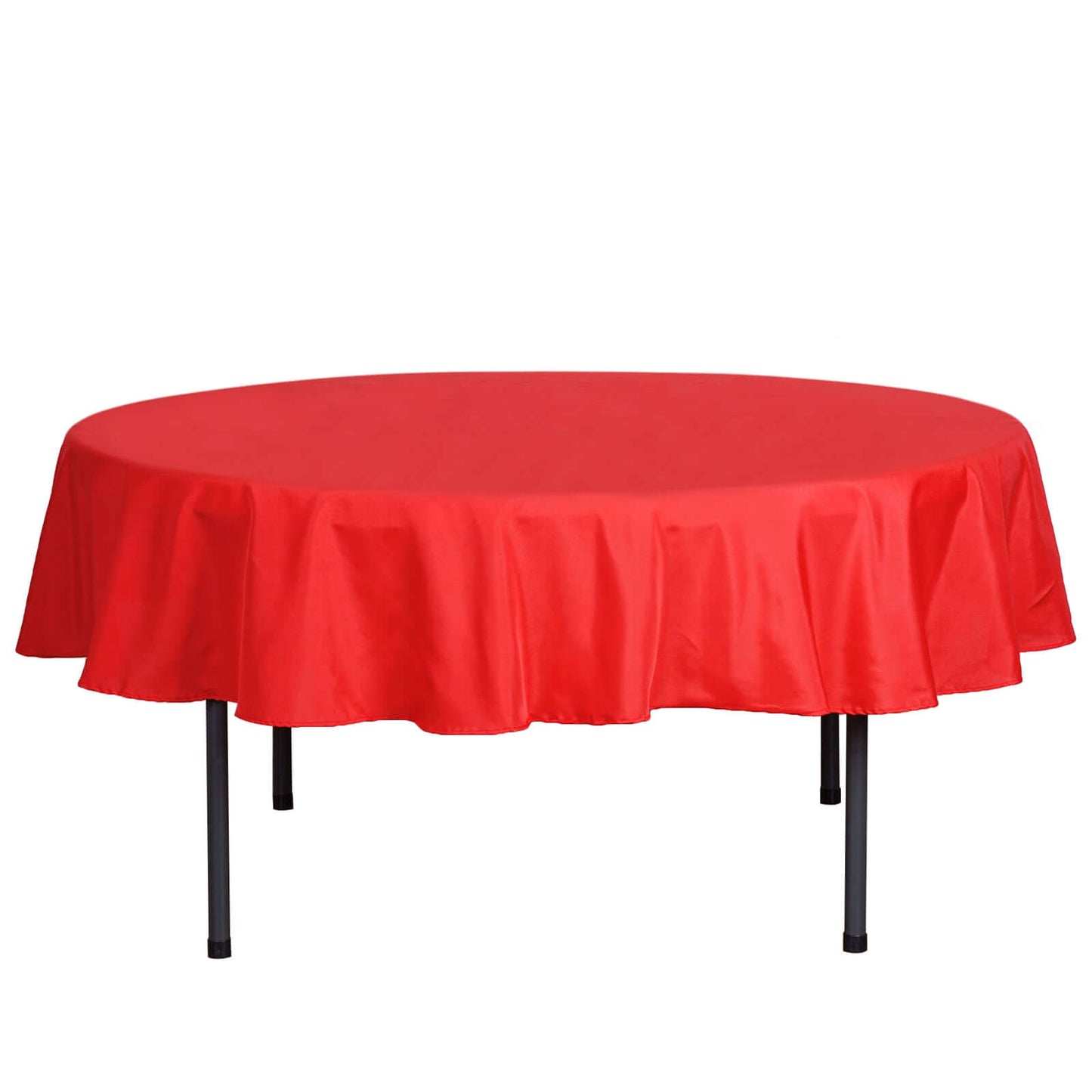 Polyester 70" Round Tablecloth Red - Durable & Wrinkle-Resistant Table Cover