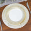 10-Pack Plastic 7" Round Dessert Plates in White with Gold Swirl Rim - Disposable Salad Plates for Classy Events & Banquets