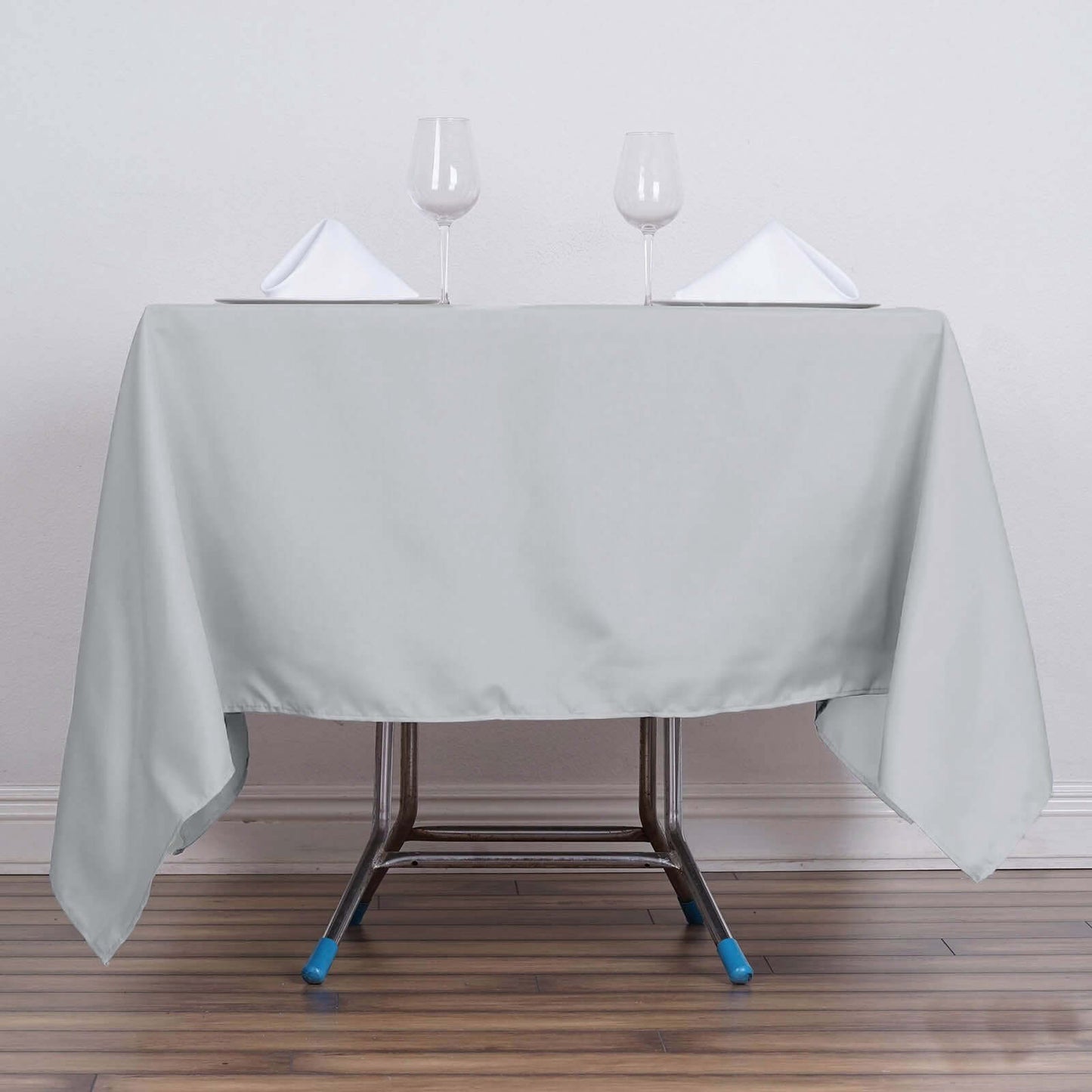 Polyester Square 70"x70" Tablecloth Silver - Wrinkle-Resistant & Durable Table Cover
