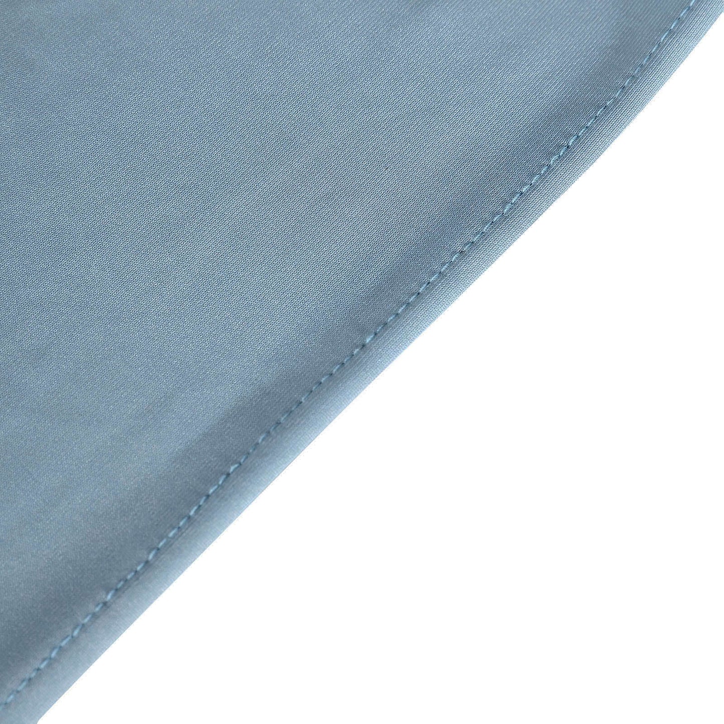 Satin Rosette Chair Cover for Banquet Chairs Dusty Blue - Stretch Fitted Slip-On Slipcover