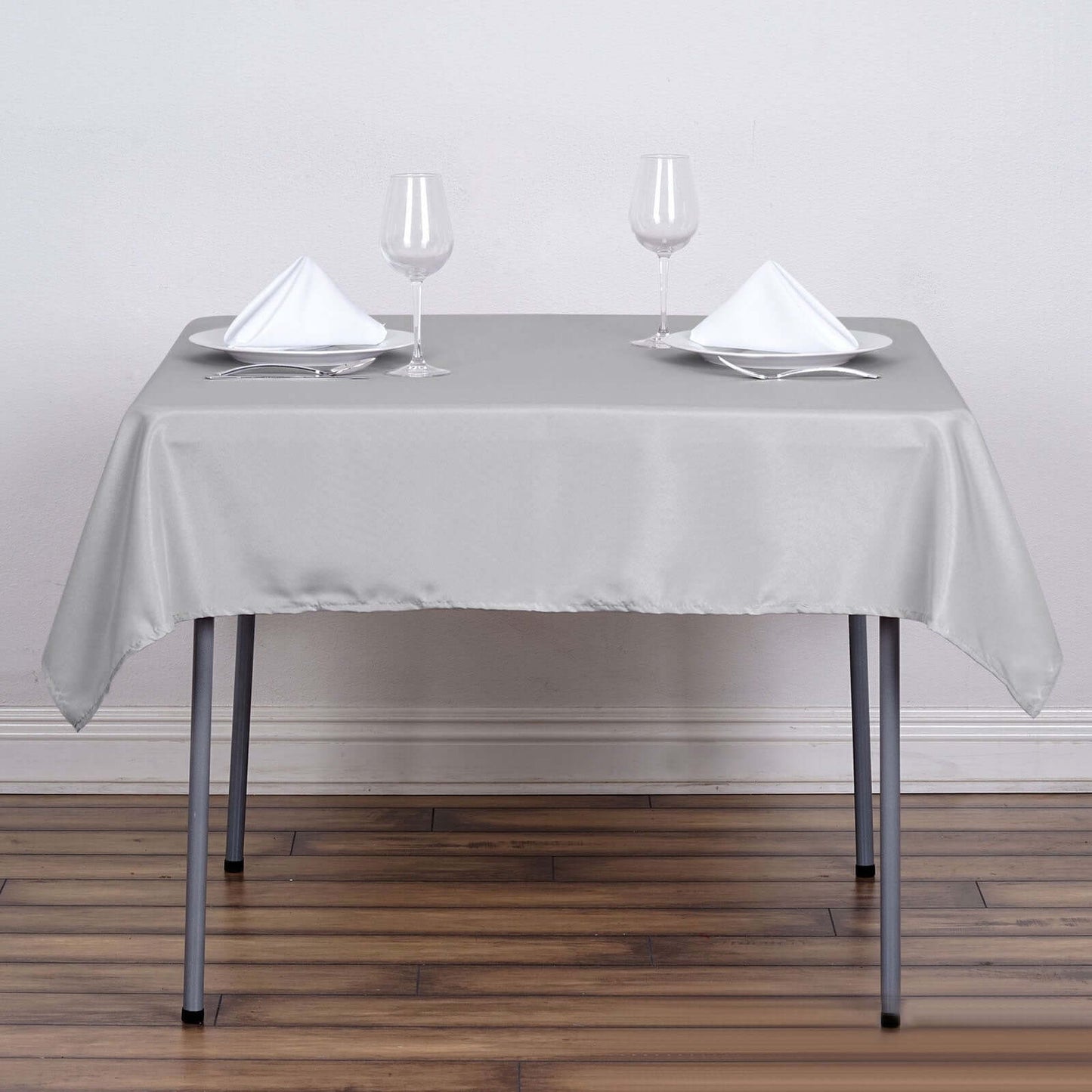Polyester Square 54"x54" Tablecloth Silver - Wrinkle-Resistant & Durable Table Cover